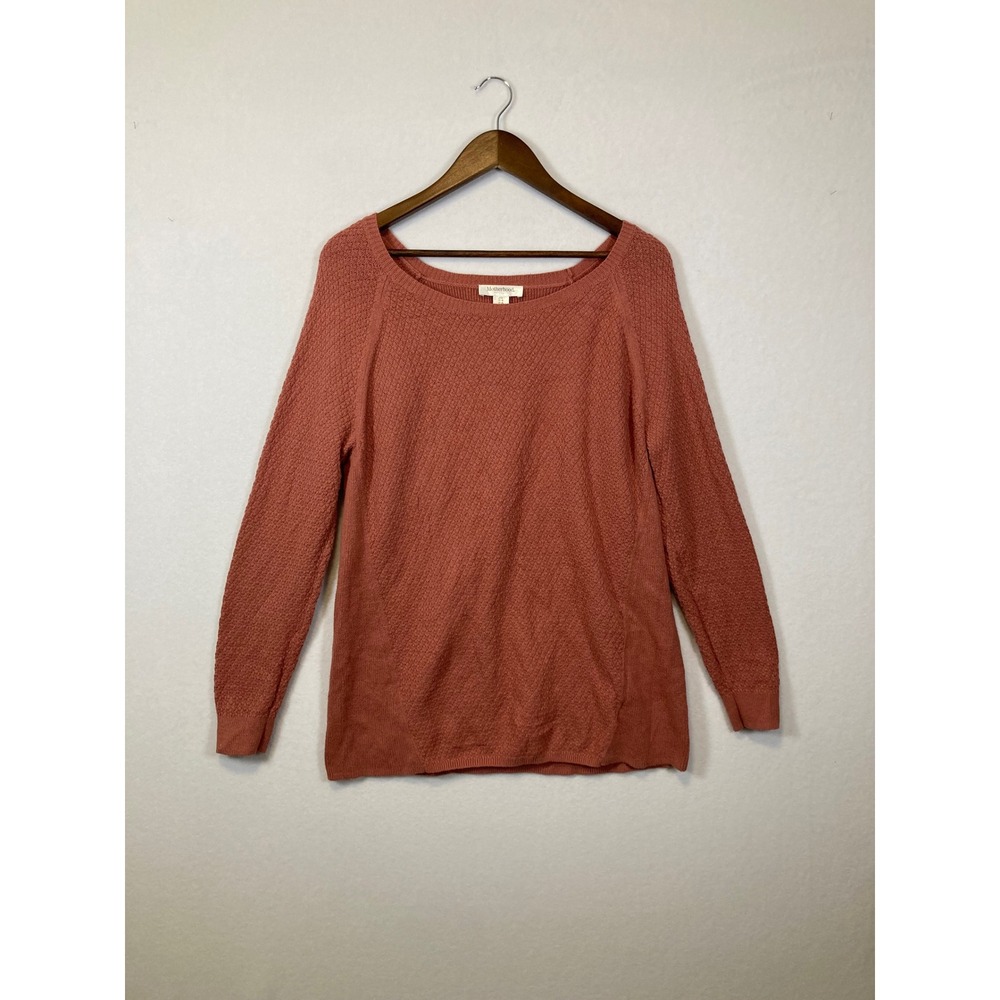 Motherhood Maternity Sweater Large Dusty Rose Textured Knit Long Sleeve